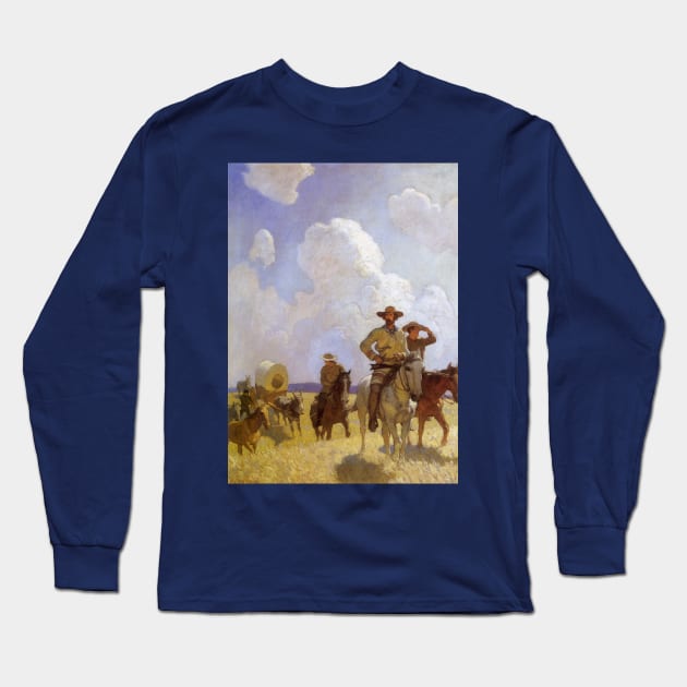 The Parkman Outfit. Henry Chatillon, Guide and Hunter by NC Wyeth Long Sleeve T-Shirt by MasterpieceCafe